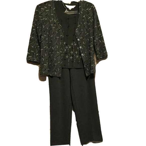 Uniform by John Paul Richard Womens 2 Piece Top Pants Small Set Gray Petites M W - Picture 1 of 7